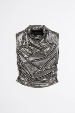 Shop BIMBA Y LOLA Top Metalizado Plata