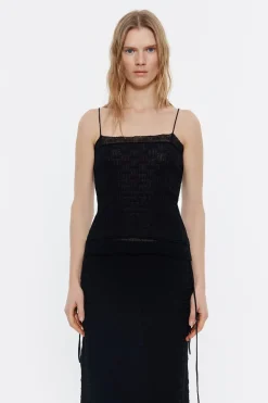 Hot BIMBA Y LOLA Top Punto Ajustado Negro