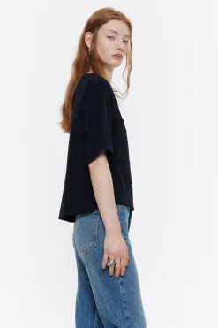 Cheap BIMBA Y LOLA Top Recto Punto Roma Negro