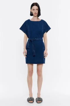 Hot BIMBA Y LOLA Vestido Corto Denim Indigo Oscuro