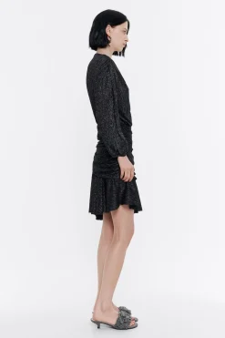 Shop BIMBA Y LOLA Vestido Corto Lurex Negro