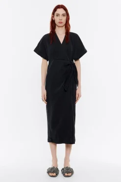 Fashion BIMBA Y LOLA Vestido Cruzado Denim Negro