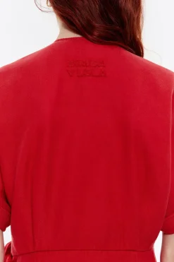 Cheap BIMBA Y LOLA Vestido Cruzado Denim Rojo