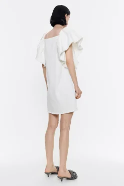 Discount BIMBA Y LOLA Vestido Denim Volantes Crudo