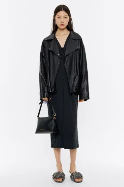 Store BIMBA Y LOLA Vestido Fluido Midi Negro