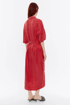 Store BIMBA Y LOLA Vestido Largo Camisero Rojo