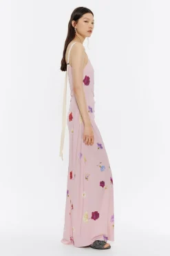 Cheap BIMBA Y LOLA Vestido Largo Fluido Flowers Rosa