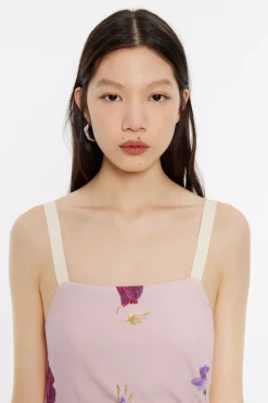 Cheap BIMBA Y LOLA Vestido Largo Fluido Flowers Rosa