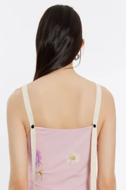 Cheap BIMBA Y LOLA Vestido Largo Fluido Flowers Rosa