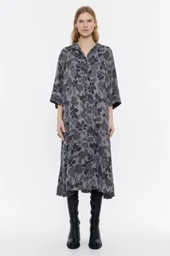 Hot BIMBA Y LOLA Vestido Linea A Fluido Canary Camo Caqui