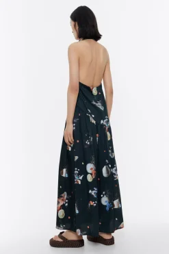 Hot BIMBA Y LOLA Vestido Linea A Waves Antracita