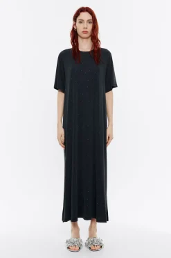 Clearance BIMBA Y LOLA Vestido Midi Piedras Negro