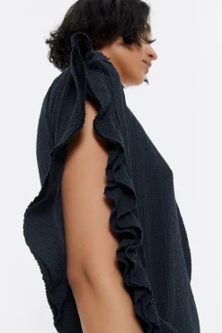 Cheap BIMBA Y LOLA Vestido Midi Volantes Antracita