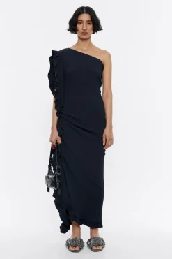 Cheap BIMBA Y LOLA Vestido Midi Volantes Antracita