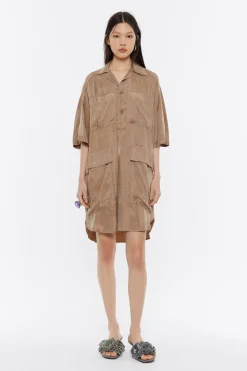 Fashion BIMBA Y LOLA Vestido Oversize Fluido Camel