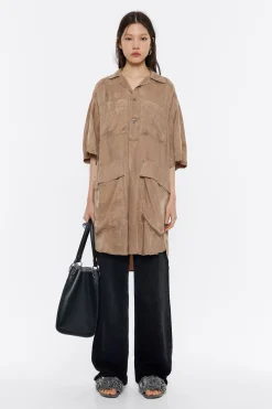 Fashion BIMBA Y LOLA Vestido Oversize Fluido Camel