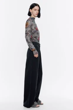 Hot BIMBA Y LOLA Wide Leg - Vaquero Negro Lavado