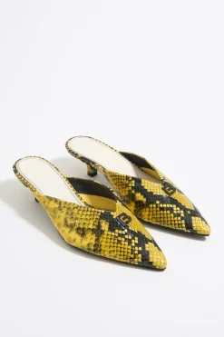 Best Sale BIMBA Y LOLA Zapato Salon Piel Print Serpiente Amarillo