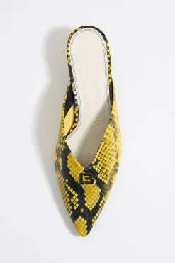 Best Sale BIMBA Y LOLA Zapato Salon Piel Print Serpiente Amarillo