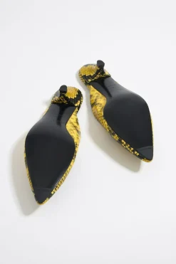 Best Sale BIMBA Y LOLA Zapato Salon Piel Print Serpiente Amarillo